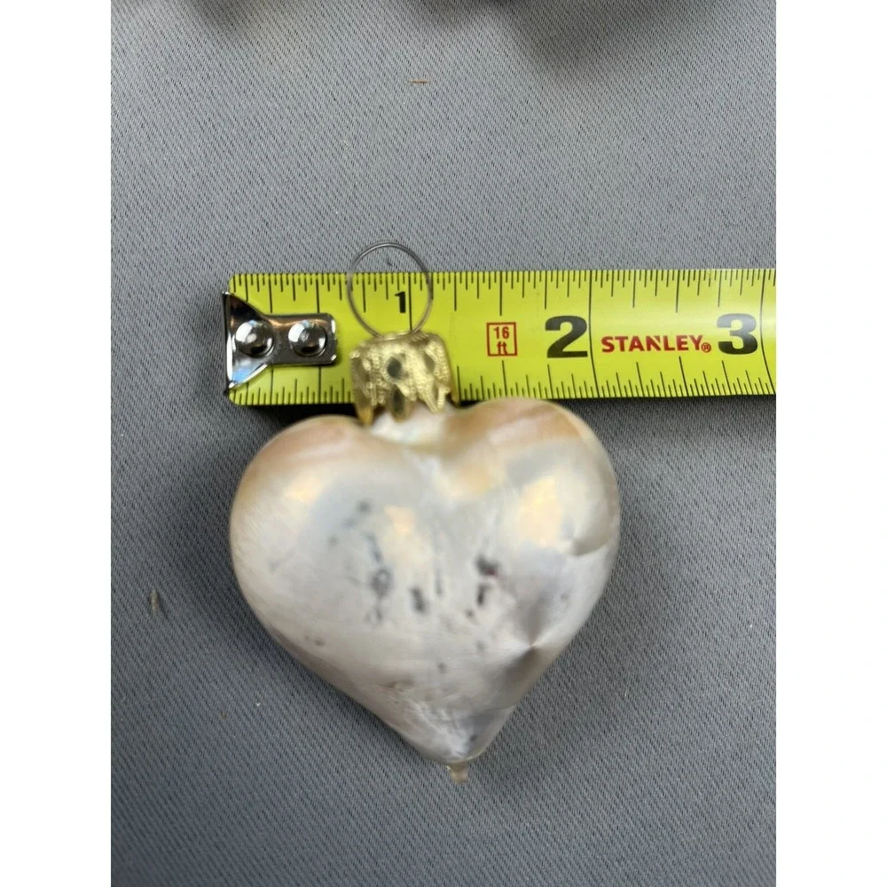 6 Napco Heart Ornaments Valentine's Gold Red‎ White 2.5